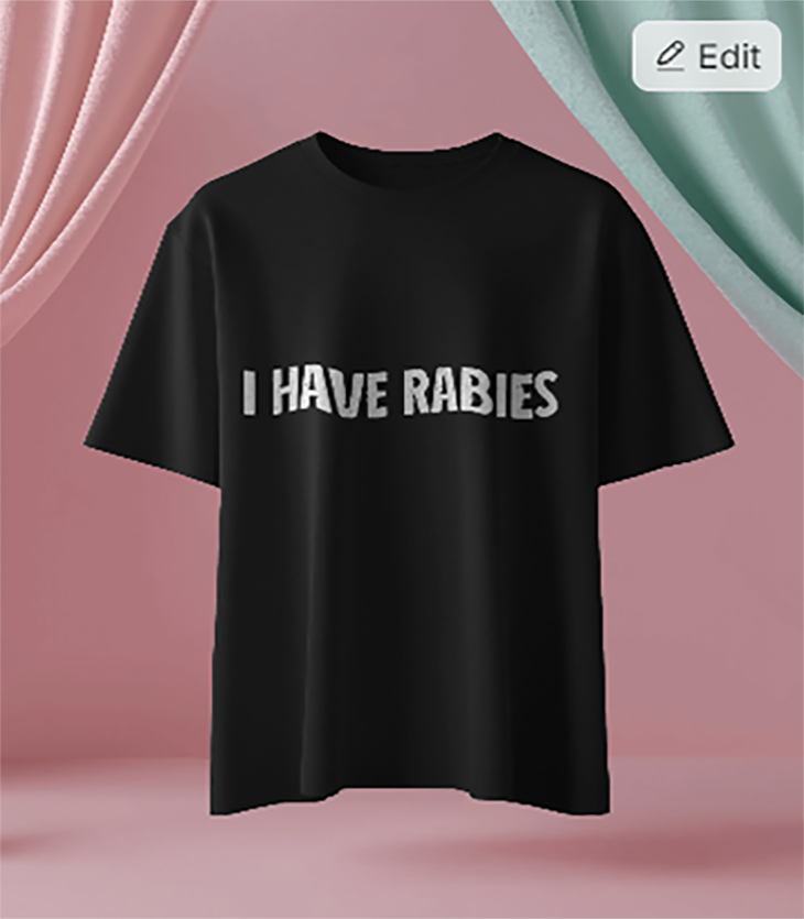 Womens I Have Rabies Funny Meme T-Shirt